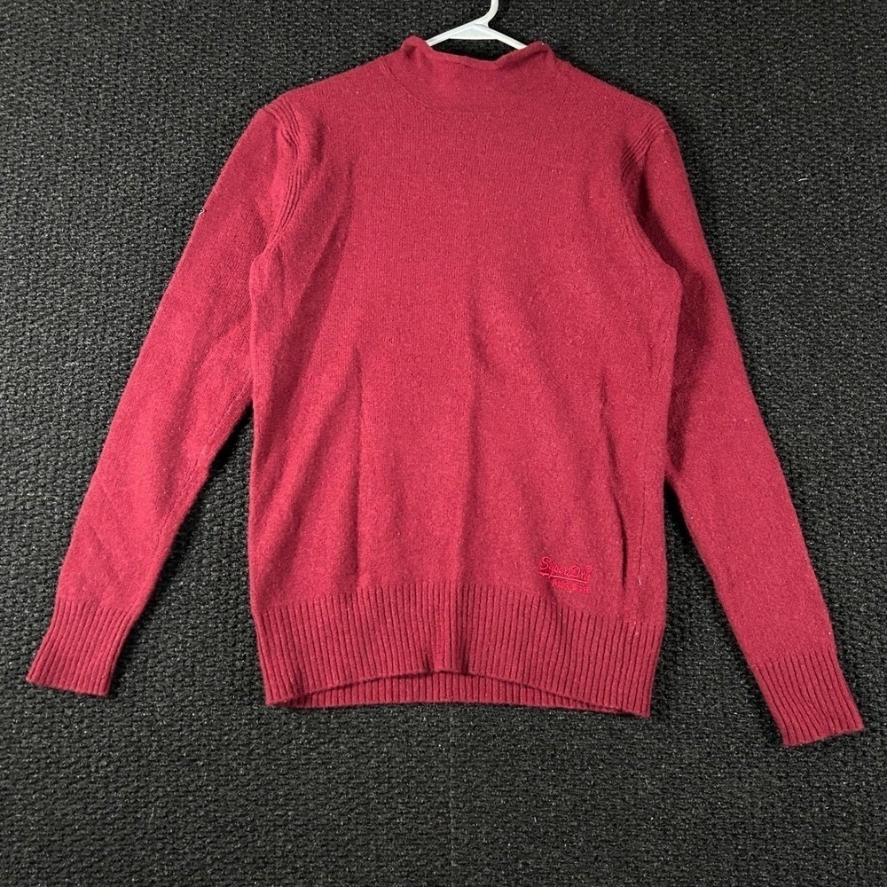 Superdry Spirit of Japan Knit Lambswool Red‎ Long Sleeve Pullover Sweater Large